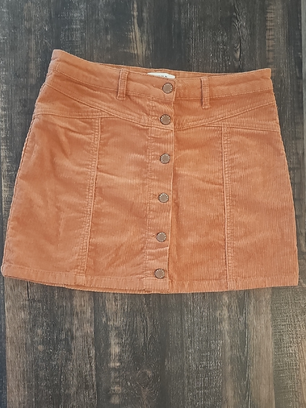 Forever 21 Rust Corduroy Button-Front Mini Skirt